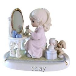 Precious moments Adorable Vintage Figurine with Girl at Vanity