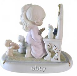 Precious moments Adorable Vintage Figurine with Girl at Vanity