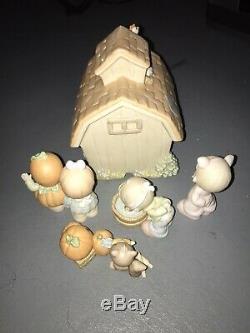 Precious moments figurines. Fall Festival. 7 Piece Porcelain With Lighted Barn