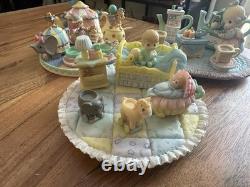 RARE! Precious Moments 802654 Baby Boy in Bed Crib Time Bedroom Mini Tea Set 8