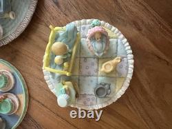 RARE! Precious Moments 802654 Baby Boy in Bed Crib Time Bedroom Mini Tea Set 8