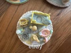 RARE! Precious Moments 802654 Baby Boy in Bed Crib Time Bedroom Mini Tea Set 8