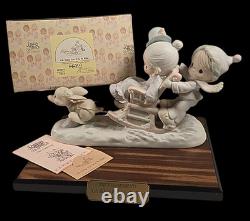 RARE Precious Moments Figurine Oh What Fun It Is To Ride 1987, No. 109819