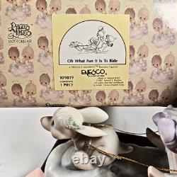 RARE Precious Moments Figurine Oh What Fun It Is To Ride 1987, No. 109819