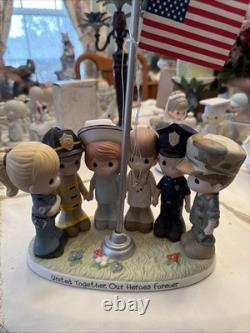 RARE Precious Moments Figurine Together We Stand United in Faith USA Flag NO BOX
