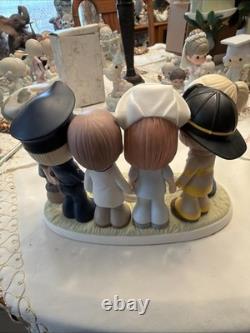 RARE Precious Moments Figurine Together We Stand United in Faith USA Flag NO BOX