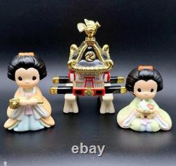RARE Precious Moments Japanese Figurine Set Vintage Kimono Girls w Shrine