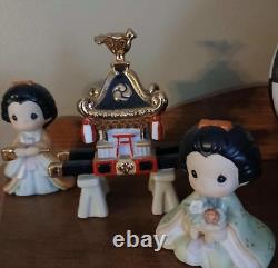 RARE Precious Moments Japanese Figurine Set Vintage Kimono Girls with Shrin