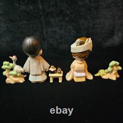 RARE Precious Moments Japanese Wedding Set Asian Exclusive 5 pc Gold Trim EUC