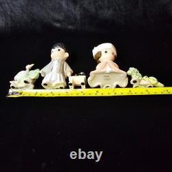 RARE Precious Moments Japanese Wedding Set Asian Exclusive 5 pc Gold Trim EUC