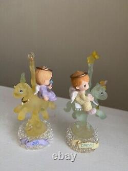 RARE Vintage Precious Moments Carousel Horse Angel 12 Figurine Set with Carousel