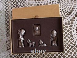 Rare In Box Precious Moments Mini Pewter Nativity-come Let Us Adore Him-1981