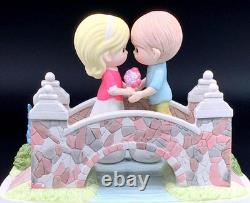 Rare Precious Moments Couple Bridge Figurine Swans Garden Scene