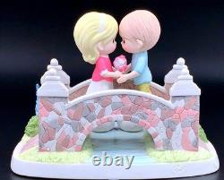 Rare Precious Moments Couple Bridge Figurine Swans Garden Scene