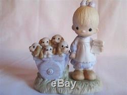Rare Precious Moments Free Puppies God Loveth a Cheerful Giver Mint with tag