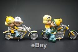 Rare Precious Moments Green Bay Packers Figurines Lot Motorcycle Bike Hamilton