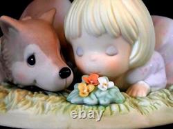 Rare Precious Moments Together Fur-ever Girl and Dog Figurine