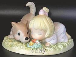 Rare Precious Moments Together Fur-ever Girl and Dog Figurine
