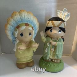 Rare! Set Precious Moments 2006 Sam Butcher Native American 12 Thanksgiving EUC