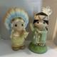 Rare! Set Precious Moments 2006 Sam Butcher Native American 12 Thanksgiving Euc