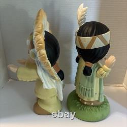 Rare! Set Precious Moments 2006 Sam Butcher Native American 12 Thanksgiving EUC