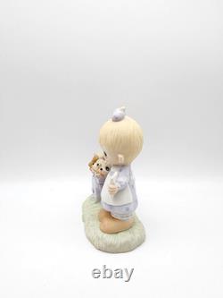 Retired'77 Precious Moments God Loveth A Cheerful Giver Free Puppies Figurine