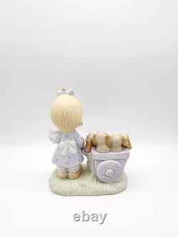 Retired'77 Precious Moments God Loveth A Cheerful Giver Free Puppies Figurine