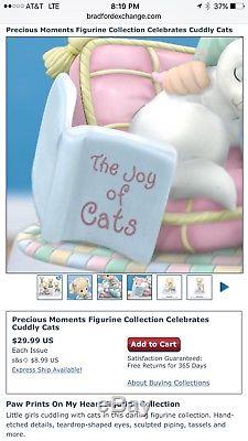 SET The Hamilton Collection Precious Moments Paw Prints On My Heart Cat Lover