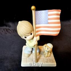 SIGNED Precious Moments Holding Onto Freedom USA Flag Patriotic Chapel Event