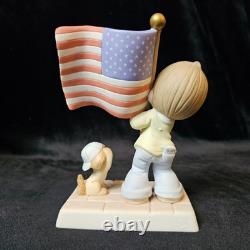 SIGNED Precious Moments Holding Onto Freedom USA Flag Patriotic Chapel Event