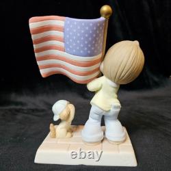 SIGNED Precious Moments Holding Onto Freedom USA Flag Patriotic Chapel Event