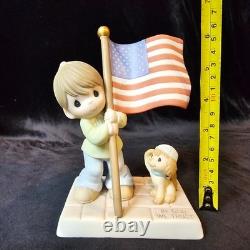 SIGNED Precious Moments Holding Onto Freedom USA Flag Patriotic Chapel Event