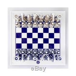 Sargadelos Porcelain Chess Set with Chessboard Spanish Made in Spain