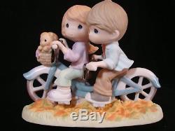 T Precious Moments-Couple Riding A Bicycle Built For Two-Huge LE-Very Rare