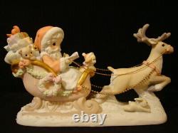T Precious Moments-HUGE Santa/Sleigh/Reindeer-Limited Edition-Hard To Find