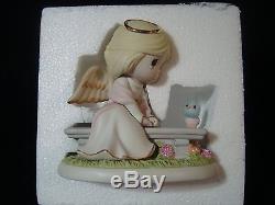T Precious Moments-Heaven's Embrace-Bereavement/Sorrow-Crying Angel/Bench/Heaven