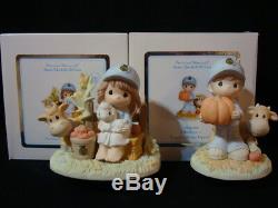 T Precious Moments-Rare Set Of 2-LE/1200 Worldwide-FFA Exclusive-Farmer Girl+Boy