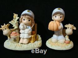 T Precious Moments-Rare Set Of 2-LE/1200 Worldwide-FFA Exclusive-Farmer Girl/Boy