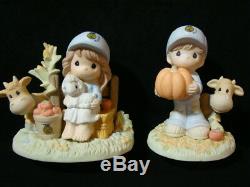 T Precious Moments-Rare Set Of 2-LE/1200 Worldwide-FFA Exclusive-Farmer Girl+Boy