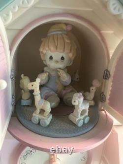 VNTG Enesco Precious Moments Toyland Illuminated Musical Action Clock WORKS 90s