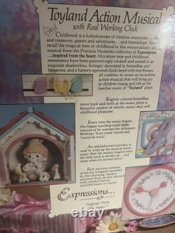 VNTG Enesco Precious Moments Toyland Illuminated Musical Action Clock WORKS 90s