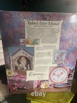 VNTG Enesco Precious Moments Toyland Illuminated Musical Action Clock WORKS 90s