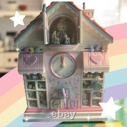 VNTG Enesco Precious Moments Toyland Illuminated Musical Action Clock WORKS 90s
