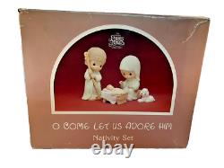 VTG. Large Precious Moments Nativity Set Oh Come Let Us Adore Him 1987