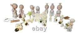 VTG Precious Moments Come Let Us Adore Him 5 & Nativity Set 1 1/2-28 pcs withBox