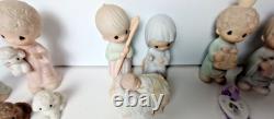 VTG Precious Moments Come Let Us Adore Him 5 & Nativity Set 1 1/2-28 pcs withBox