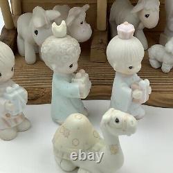 Vintage 1980 Precious Moments Nativity 13 Figurines Manger Bonus Angels Read