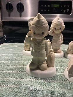Vintage 1991 Precious Moments bless Those All Who Served 5 Figurines Total