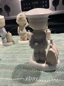 Vintage 1991 Precious Moments bless Those All Who Served 5 Figurines Total