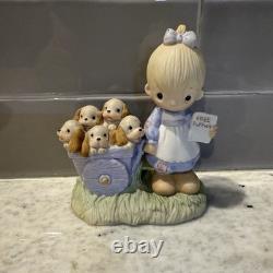 Vintage 77' Precious Moments GOD LOVETH a CHEERFUL GIVER Free Puppies 1977 21